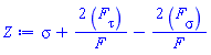 sigma+2*(diff(F, tau))/F-2*(diff(F, sigma))/F