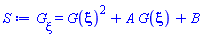 diff(G(xi), xi) = G(xi)^2+A*G(xi)+B