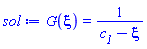 G(xi) = 1/(c__1-xi)