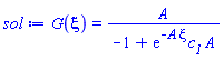 G(xi) = A/(-1+exp(-A*xi)*c__1*A)
