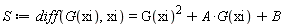 S := diff(G(xi), xi) = G(xi)^2+A*G(xi)+B