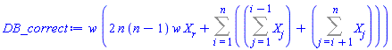 w*(2*n*(n-1)*w*X__r+Sum(Sum(X__j, j = 1 .. i-1)+Sum(X__j, j = i+1 .. n), i = 1 .. n))