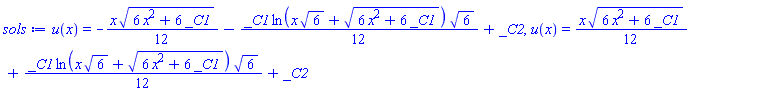 u(x) = -(1/12)*x*(6*x^2+6*_C1)^(1/2)-(1/12)*_C1*ln(x*6^(1/2)+(6*x^2+6*_C1)^(1/2))*6^(1/2)+_C2, u(x) = (1/12)*x*(6*x^2+6*_C1)^(1/2)+(1/12)*_C1*ln(x*6^(1/2)+(6*x^2+6*_C1)^(1/2))*6^(1/2)+_C2