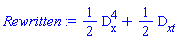 (1/2)*`#msubsup(mo("D"),mo("x"),mo("4"))`+(1/2)*`#msub(mo("D"),mrow(mo("x"),mo("t")))`