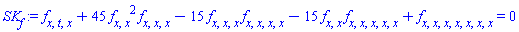 diff(diff(diff(f, t), x), x)+45*(diff(diff(f, x), x))^2*(diff(diff(diff(f, x), x), x))-15*(diff(diff(diff(f, x), x), x))*(diff(diff(diff(diff(f, x), x), x), x))-15*(diff(diff(f, x), x))*(diff(diff(diff(diff(diff(f, x), x), x), x), x))+diff(diff(diff(diff(diff(diff(diff(f, x), x), x), x), x), x), x) = 0