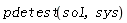 pdetest(sol, sys)