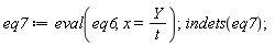 eq7 := eval(eq6, x = Y/t); indets(eq7)