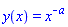 y(x) = x^(-a)