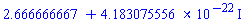 2.666666667+0.4183075556e-21*I