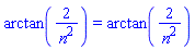 arctan(2/n^2) = arctan(2/n^2)
