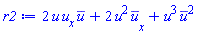 2*u(x, t)*(diff(u(x, t), x))*conjugate(u(x, t))+2*u(x, t)^2*(diff(conjugate(u(x, t)), x))+u(x, t)^3*conjugate(u(x, t))^2
