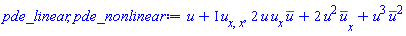 u(x, t)+I*(diff(diff(u(x, t), x), x)), 2*u(x, t)*(diff(u(x, t), x))*conjugate(u(x, t))+2*u(x, t)^2*(diff(conjugate(u(x, t)), x))+u(x, t)^3*conjugate(u(x, t))^2
