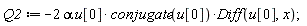 Q2 := -2*alpha*u[0]*conjugate(u[0])*(Diff(u[0], x))