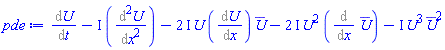 Diff(U(x, t), t)-I*(Diff(Diff(U(x, t), x), x))-(2*I)*U(x, t)*(Diff(U(x, t), x))*conjugate(U(x, t))-(2*I)*U(x, t)^2*(Diff(conjugate(U(x, t)), x))-I*U(x, t)^3*conjugate(U(x, t))^2