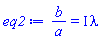 b/a = I*lambda