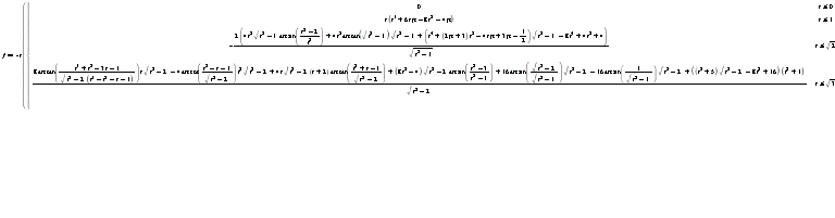 f := -t*piecewise(t <= 0, 0, t <= 1, t*(t^3+6*Pi*t-8*t^2-4*Pi), t <= sqrt(2), -(2*(4*t^2*sqrt(t^2-1)*arcsin((t^2-2)/t^2)+4*t^2*arctan(sqrt(t^2-1))*sqrt(t^2-1)+(t^4+(2*Pi+3)*t^2-4*t*Pi+3*Pi-1/2)*sqrt(t^2-1)-8*t^4+4*t^2+4))/sqrt(t^2-1), t <= sqrt(3), (8*arctan((t^3+t^2-3*t-1)/(sqrt(t^2-2)*(t^3-t^2-t-1)))*t*sqrt(t^2-2)-4*arccot((t^2-t-1)/sqrt(t^2-2))*t^2*sqrt(t^2-2)+4*t*sqrt(t^2-2)*(t+2)*arctan((t^2+t-1)/sqrt(t^2-2))+(8*t^2-4)*sqrt(t^2-2)*arcsin((t^2-3)/(t^2-1))+16*arcsin(sqrt(t^2-2)/sqrt(t^2-1))*sqrt(t^2-2)-16*arcsin(1/sqrt(t^2-1))*sqrt(t^2-2)+((t^2+5)*sqrt(t^2-2)-8*t^2+16)*(t^2+1))/sqrt(t^2-2), sqrt(3) < t, 0)