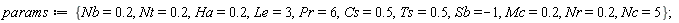 params := {Cs = .5, Ha = .2, Le = 3, Mc = .2, Nb = .2, Nc = 5, Nr = .2, Nt = .2, Pr = 6, Sb = -1, Ts = .5}