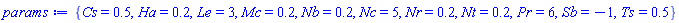 {Cs = .5, Ha = .2, Le = 3, Mc = .2, Nb = .2, Nc = 5, Nr = .2, Nt = .2, Pr = 6, Sb = -1, Ts = .5}