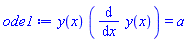 y(x)*(diff(y(x), x)) = a