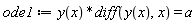 ode1 := y(x)*(diff(y(x), x)) = a