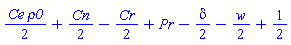 (1/2)*Ce*rho0+(1/2)*Cn-(1/2)*Cr+Pr-(1/2)*delta-(1/2)*w+1/2