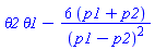 theta2*theta1-6*(p1+p2)/(p1-p2)^2