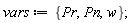 vars := {Pn, Pr, w}