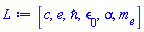 [c, e, hbar, epsilon[0], alpha, m[e]]