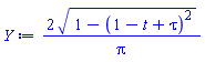 2*(1-(1-t+tau)^2)^(1/2)/Pi