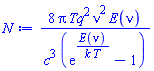 8*Pi*Tq^2*nu^2*E(nu)/(c^3*(exp(E(nu)/(k*T))-1))