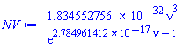 0.1834552756e-31*nu^3/exp(0.2784961412e-16*nu-1)