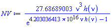 27.68689003*nu^3*h(nu)/exp(0.4203036413e17*nu*h(nu)-1)