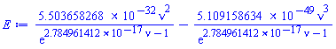 0.5503658268e-31*nu^2/exp(0.2784961412e-16*nu-1)-0.5109158634e-48*nu^3/exp(0.2784961412e-16*nu-1)
