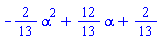-(2/13)*alpha^2+(12/13)*alpha+2/13