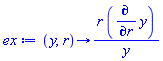 proc (y, r) options operator, arrow; r*(diff(y, r))/y end proc