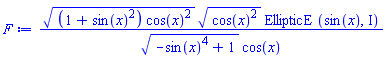((1+sin(x)^2)*cos(x)^2)^(1/2)*(cos(x)^2)^(1/2)*EllipticE(sin(x), I)/((-sin(x)^4+1)^(1/2)*cos(x))