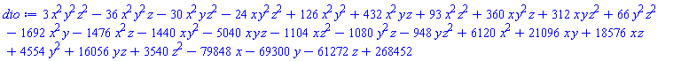 3*x^2*y^2*z^2-36*x^2*y^2*z-30*x^2*y*z^2-24*x*y^2*z^2+126*x^2*y^2+432*x^2*y*z+93*x^2*z^2+360*x*y^2*z+312*x*y*z^2+66*y^2*z^2-1692*x^2*y-1476*x^2*z-1440*x*y^2-5040*x*y*z-1104*x*z^2-1080*y^2*z-948*y*z^2+6120*x^2+21096*x*y+18576*x*z+4554*y^2+16056*y*z+3540*z^2-79848*x-69300*y-61272*z+268452