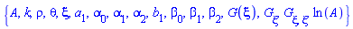 {A, k, rho, theta, xi, a[1], alpha[0], alpha[1], alpha[2], b[1], beta[0], beta[1], beta[2], G(xi), diff(G(xi), xi), diff(diff(G(xi), xi), xi), ln(A)}