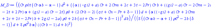 (Cr*rho0*t*(Cr*alpha*b-alpha-1)*d^2+((alpha*((-g*i2+a)*Cr+2*Crm+2*c+3*t-2*Pr)*Cr*b+((g*i2-a)*Cr-2*Crm-2*c-2*t+2*Pr)*alpha+(g*i2-a)*Cr-2*t)*rho0+(2*Cr*b-2)*(sigma*t+Cn-Pr+delta-1))*d+(alpha*((-g*i2+a)*Cr+2*Crm+2*c+2*t-2*Pr)*b+2*g*i2-2*a)*rho0+2*b*(sigma*t+Cn-Pr+delta-1))^2*d*b/((8*((Cr*alpha*b-alpha+1)*rho0^2-2*b*(delta-1))*d+8*rho0^2*b*alpha)*((Cr*b-1)*d+b)^2)