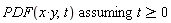 `assuming`([PDF(x*y, t)], [t >= 0])