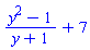 (y^2-1)/(y+1)+7