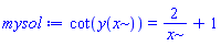 cot(y(x)) = 2/x+1