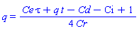 q = (1/4)*(Ce*tau+q*t-Cd-Ci+1)/Cr