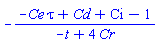 -(-Ce*tau+Cd+Ci-1)/(-t+4*Cr)