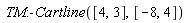 TM:-Cartline([4, 3], [-8, 4])