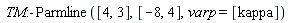 TM:-Parmline([4, 3], [-8, 4], varp = [kappa])