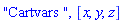 "Cartvars ", [x, y, z]