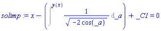 x-Intat(1/(-2*cos(_a))^(1/2), _a = y(x))+_C1 = 0