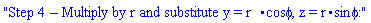 "Step 4 &ndash; Multiply by r and substitute y = r&middot;cos&phi;, z = r&middot;sin&phi;:"