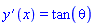 diff(y(x), x) = tan(theta)